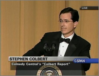 Stephen Colbert at the podium