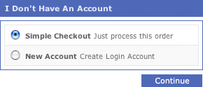 'Simple Checkout' form