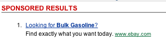 eBay ad: Looking for bulk gasoline?